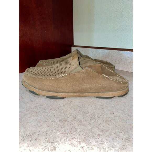 Olukai Milos Kohana Mens Size 12 Suede Slip-On Shoes W/ Perforated Detailing & D - Picture 3 of 11